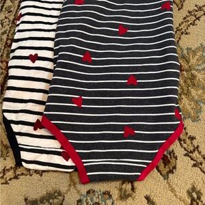 Torrid Black and White Striped Briefs with Red Accents